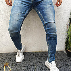Blugi de barbati skinny fit conici elastici PZRAMAN BG625 2