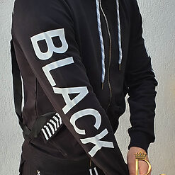 Neagra cu fermoar pe mijloc - BZ131-Maleta/Helanca