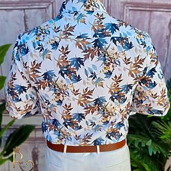 Camasa Reginald de barbati Slim Fit Alba cu imprimeuri CM500 3