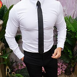 Camasa alba de barbati guler ascutit CR119 3