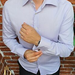 blue cu nasturi si butoni - CM402-Camasi