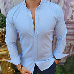 Camasa texturata de barbati guler cu nasturi CR107 2