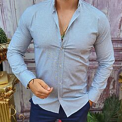 Camasa texturata de barbati guler cu nasturi CR108 2