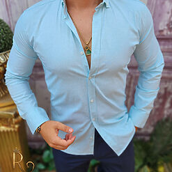 Camasa texturata de barbati guler cu nasturi CR109 2