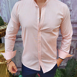 Camasa texturata de barbati guler tunica CR102 3