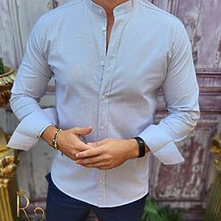 Camasa texturata de barbati guler tunica CR98 2