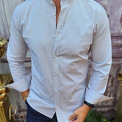 Camasa texturata de barbati guler tunica CR98 4