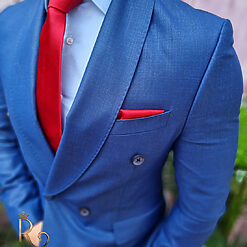 Costum albastru Italian Style Sacou si Pantalon C4047 2