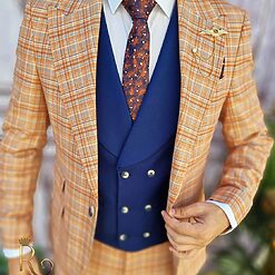 Vesta bleumarin si Pantalon - C3162-Costume