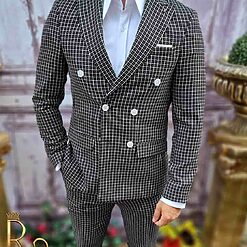 Costum de barbati Slim Fit Sacou si Pantalon C3751 4