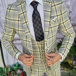 Costum de barbati slim fit gri in dungi SacouVestaPantalon C3340 3