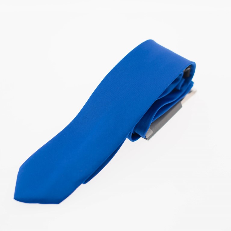 Cravata + Batista albastra satinata de barbati - CV222-Accesorii