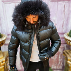 Geaca de barbati groasa neagra blana detasabila GC745 4