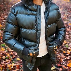 Geaca de barbati groasa neagra blana detasabila GC745 6