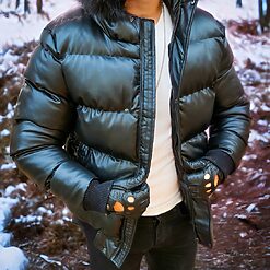 Geaca de barbati groasa neagra blana detasabila GC745 7