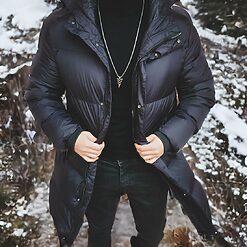 Geaca de barbati lunga foarte groasa cu gluga GC750 3