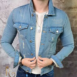 Geaca de blug pentru barbati Slim Fit Bleu GB176 3