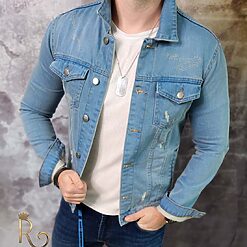 Geaca de blug pentru barbati Slim Fit Bleu GB176 4