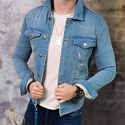 Geaca de blug pentru barbati Slim Fit Bleu GB176 5