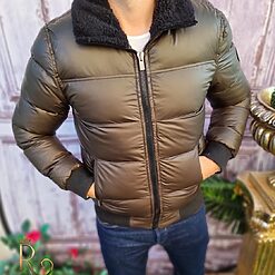 Geaca de iarna barbateasca verde croiala slim fit GC637 2