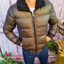 Geaca de iarna barbateasca verde croiala slim fit GC637 3