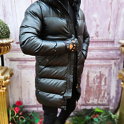 Geaca de iarna groasa neagra cu gluga GC751 3