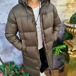 Geaca de iarna groasa verde kaki cu gluga GC612 3