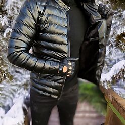 Geaca de iarna neagra imblanita la interior GC616 7