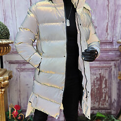 Geaca de iarna reflectorizanta Groasa si lunga cu gluga GC752 3