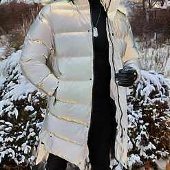 Geaca de iarna reflectorizanta Groasa si lunga cu gluga GC752 7