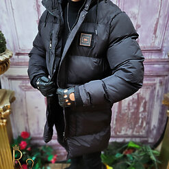 Geaca lunga de barbati Groasa din fas Neagra GC755 3