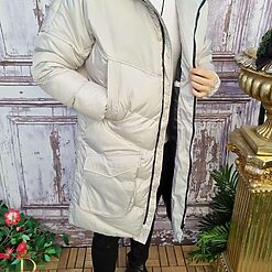 Geaca lunga de barbati foarte groasa gri cod GC656 5