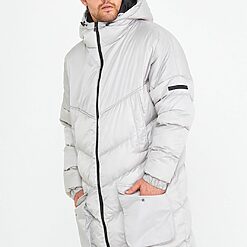 Geaca lunga de barbati foarte groasa gri cod GC656 6