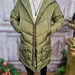 Geaca lunga de barbati foarte groasa verde cod GC658 3