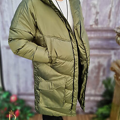 Geaca lunga de barbati foarte groasa verde cod GC658 5