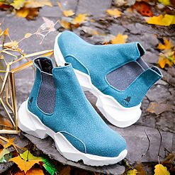 Ghete de barbati Bleu din piele intoarsa 100 naturala GH119 5