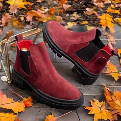 Ghete de barbati Bordo din piele intoarsa 100 naturala GH125 3