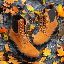 Ghete de barbati Maro deschis din piele intoarsa 100 naturala GH122 3