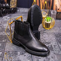Ghete de barbati Negre din piele 100 naturala GH127 2