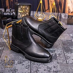 Ghete de barbati Negre din piele 100 naturala GH127 3