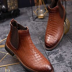 Ghete de barbati maro din piele 100 naturala GH87 3