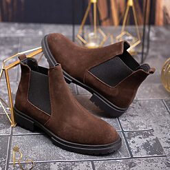 Ghete de barbati maro din piele 100 naturala intoarsa GH115 3