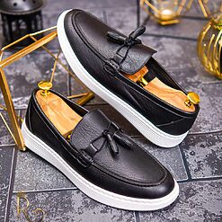 Mocasini casual de barbati Negri cu talpa inalta alba – AD408 3