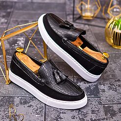 Mocasini de barbati casual negri talpa inalta ultra usoara – AD563 3