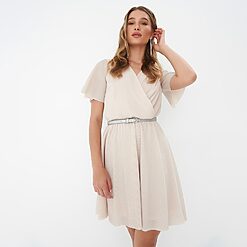 Mohito - Rochie cu fir metalic - Ivory-All > dresses > cocktail dresses