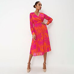 Mohito - Rochie midi cu bază plisată - Oranj-All > dresses > cocktail dresses