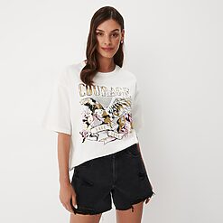 Mohito - Tricou din bumbac cu imprimeu - Alb-All > t-shirts