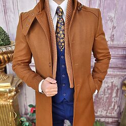 Palton de barbati Slim Fit Maro cu guler textil PT453 3