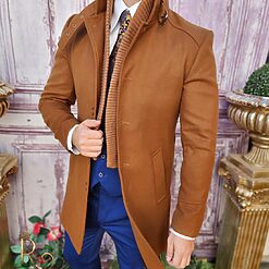 Palton de barbati Slim Fit Maro cu guler textil PT453 5