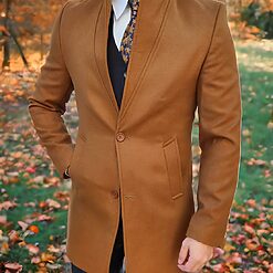 Palton de barbati Slim Fit Maro cu nasturi PT457 3